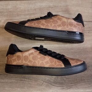 NWOT Coach Unisex Classic Leather Signature Monogram Sneaker Shoes M 7 W 8.5